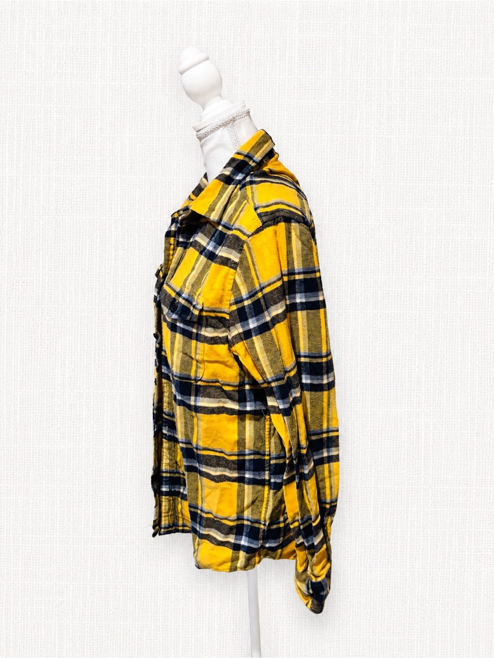 American Eagle Outfitters Yellow and Black Plaid Button-Down Shirt - Picture 2 of 5
